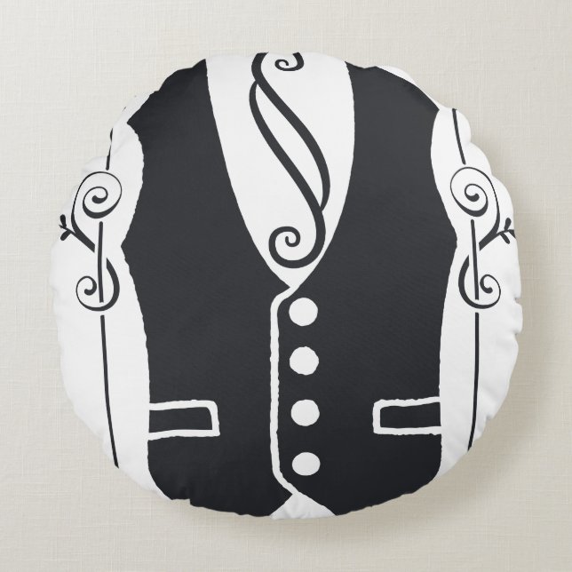 Mit den Stümpern verbunden Rundes Kissen (Vorderseite)