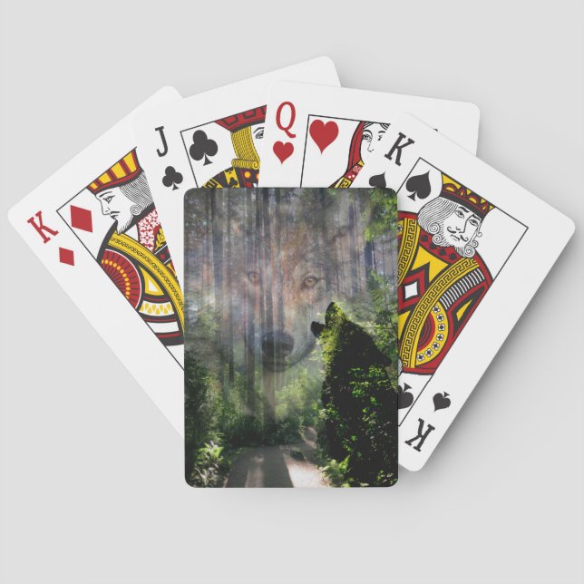 Mit den Wölfen verschwunden Spielkarten (Rückseite)