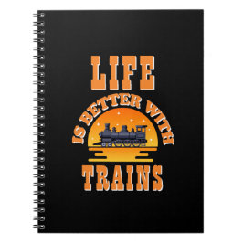 Mit den Zügen ist das Leben besser, mit dem Motor Notizblock