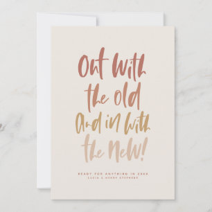 Mit der alten, modernen, fröhlichen Jahreskarte ra Feiertagskarte