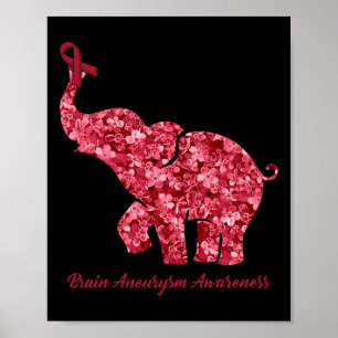Mit der Blume Gehirnaneurysm-Awareness Ribbon Poster