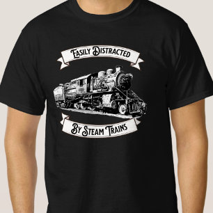 Mit der Dampfzug-Motor-Bahn leicht ablenkbar T-Shirt