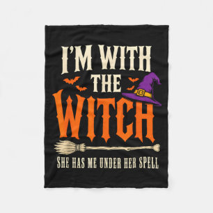 Mit der Hexe Lustiges Halloween-Paar Hexenhaft Fleecedecke