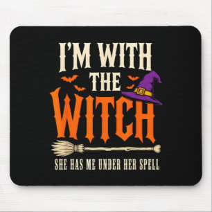 Mit der Hexe Lustiges Halloween-Paar Hexenhaft Mousepad