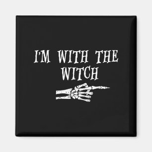 mit der Hexe Lustiges Halloween- und Outfit Magnet