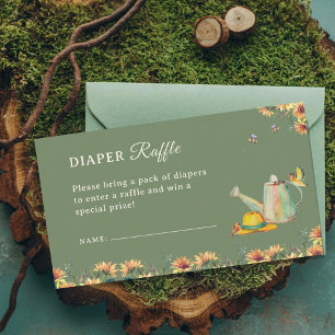 Mit der Liebe Diaper Raffle Umschließkarte wachsen Begleitkarte