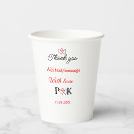 Mit der Liebe fügen Sie ein paar Namen Buchstaben  Pappbecher