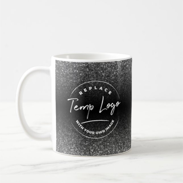 Mit der Marke/ Ihr Firmenlogo Silver Black Ombre Kaffeetasse (Links)