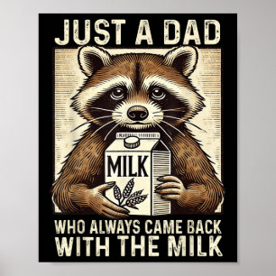 Mit der Milch Vatertag Papa Ehemann Retro Vintag Poster