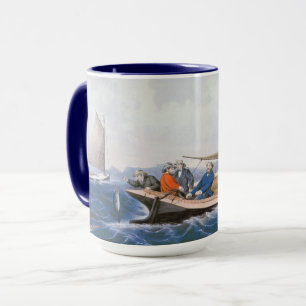 Mit der Schleppangel fischen für blaues Fsh vor Tasse