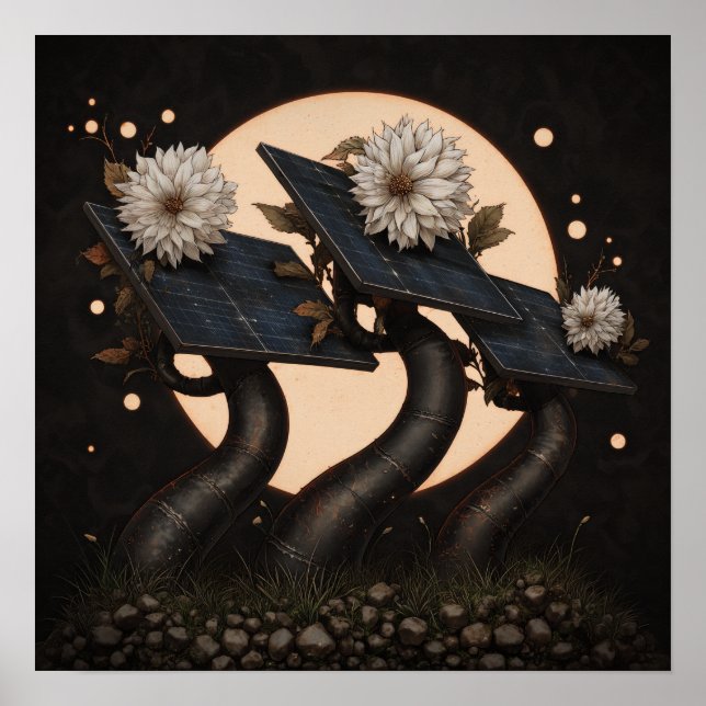 Mit der Sonne verbunden - Solarpunk-Poster Poster (Vorne)