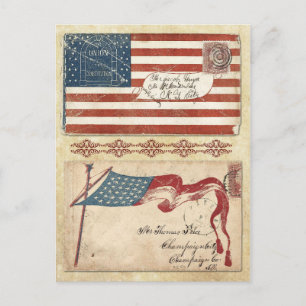 Mit der U.S. Flag eingefügte Zivile Kriegsumschläg Postkarte