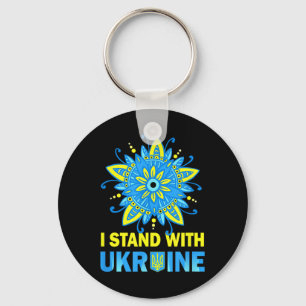 Mit der ukrainischen Flag gegen das Nein zum Krieg Schlüsselanhänger