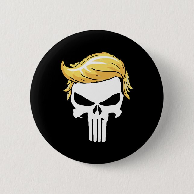 Mit der Unterstützung von Iconic Trump-Haar Button (Vorderseite)