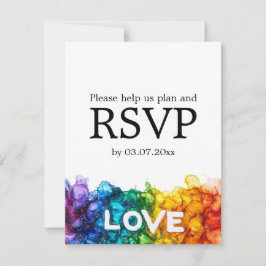 🌈 mit diätetischer Auswahl LGBTQ in Farbe mit Lie RSVP Karte