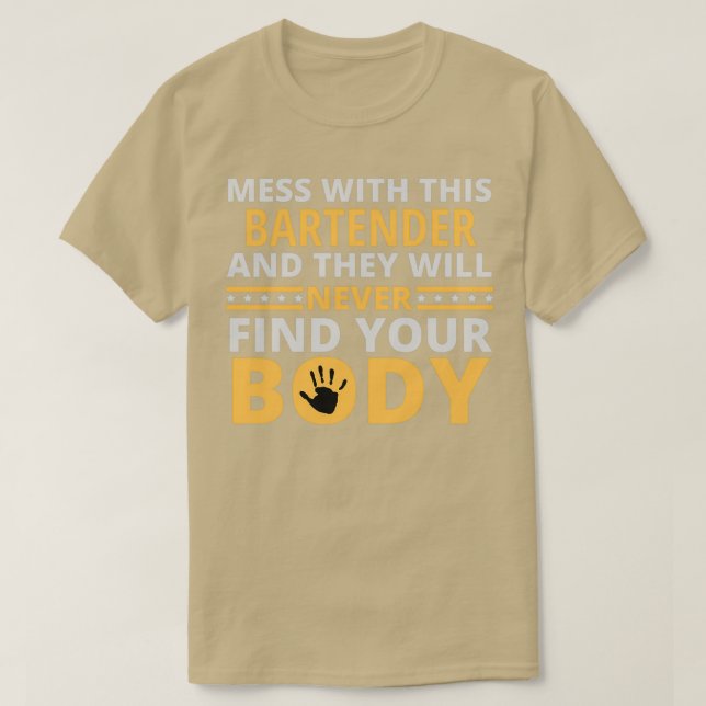 mit diesem Barkeeper durcheinander kommen und sie  T-Shirt (Design vorne)
