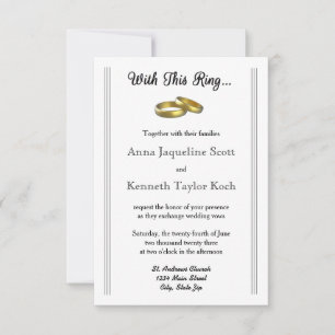 Mit diesem Ring... - 3x5 Hochzeitseinladung Einladung
