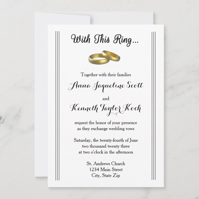 Mit diesem Ring.. - Einladung zur Hochzeit (Vorderseite)