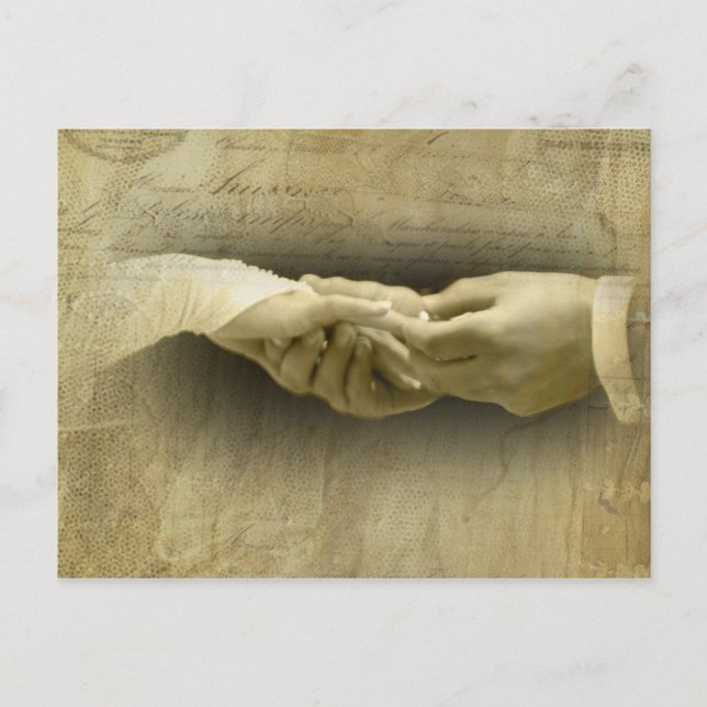 Mit diesem Ring, romantische Hochzeitsfeier Liebe Postkarte (Vorderseite)