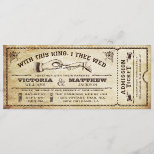 Mit diesem Ring, Vintage Wedding Ticket Einladung