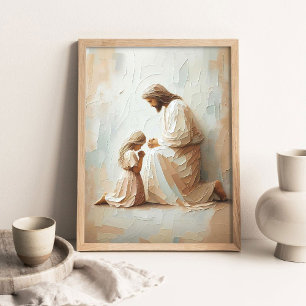 Mit dir im Gebet Moderne Christliche Kunst, Jesus Poster