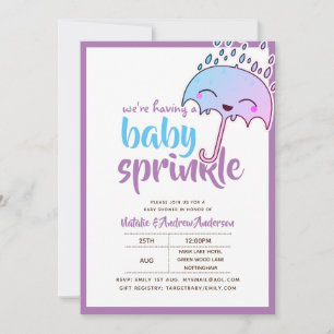 mit einem Baby SPRINKLE Kawaii Lila Blue Einladung