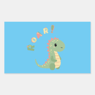 Mit einem Dino-Mite Party in den Spaß schwingen! Rechteckiger Aufkleber