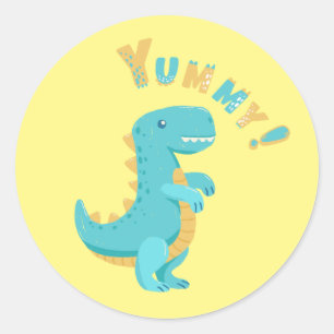 Mit einem Dino-Mite Party in den Spaß schwingen! Runder Aufkleber