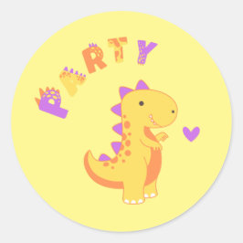 Mit einem Dino-Mite Party in den Spaß schwingen! Runder Aufkleber