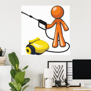 Mit einem Druckwäscher Poster