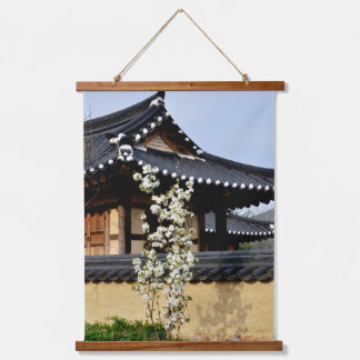 Mit einem Foto von Südkorea, Vertica Wandteppich Mit Holzrahmen