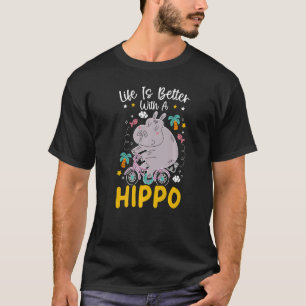 mit einem Hippo-Tier-Hippopotamus T-Shirt
