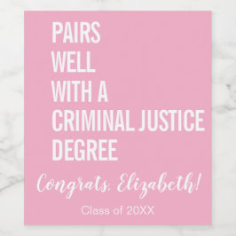 Mit einem Hochschulabschluss in Strafjustiz ist es Weinetikett