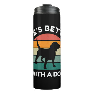 Mit einem Hund ist das Leben besser - Hund-Lover-D Thermosbecher