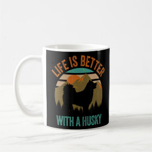 Mit einem Husky-Vintage-Bergehund Kaffeetasse