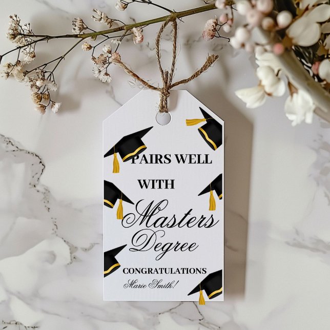 Mit einem Master-Abschluss-Abschluss-Geschenk perf Geschenkanhänger (Von Creator hochgeladen)