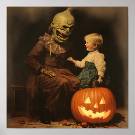 Mit einem Monster Stehendes Kind Poster