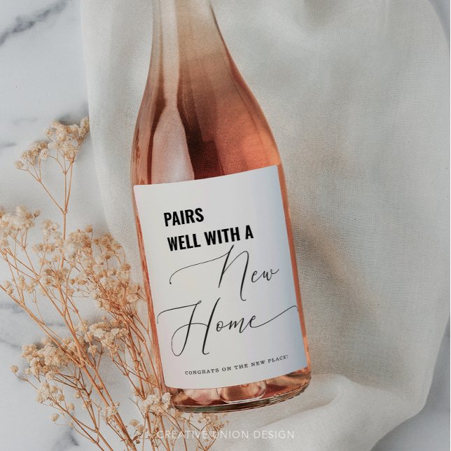 Mit einem neuen Zuhause Housewarming-Geschenk gut  Weinetikett (Von Creator hochgeladen)