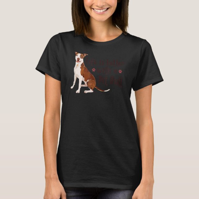 mit einem Pit Bull Puppy Dog Graphic T-Shirt (Vorderseite)