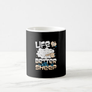 Mit einem Schaf ist das Leben besser.   Geschenk f Kaffeetasse