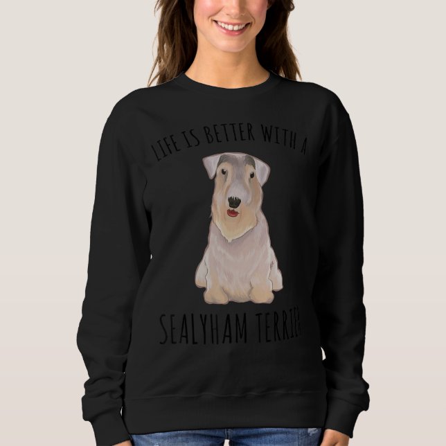 Mit einem Sealyham Terrier Dog Sweatshirt (Vorderseite)