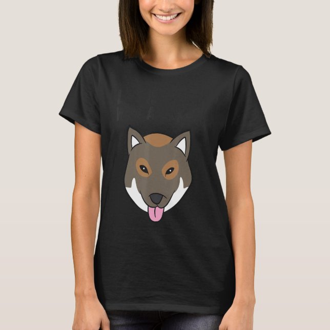 Mit einem Shikoku-Niedlichen Shikoku-Hund T-Shirt (Vorderseite)