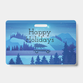 Mit einem Weihnachtsbaum die Straße hinunter fahre Ausweis