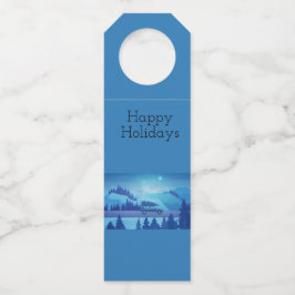 Mit einem Weihnachtsbaum die Straße hinunter fahre Flaschenanhänger