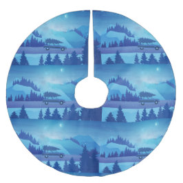 Mit einem Weihnachtsbaum die Straße hinunter fahre Polyester Weihnachtsbaumdecke