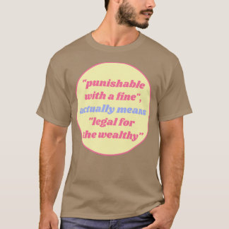 Mit einer Geldstrafe belegbar bedeutet eigentlich T-Shirt