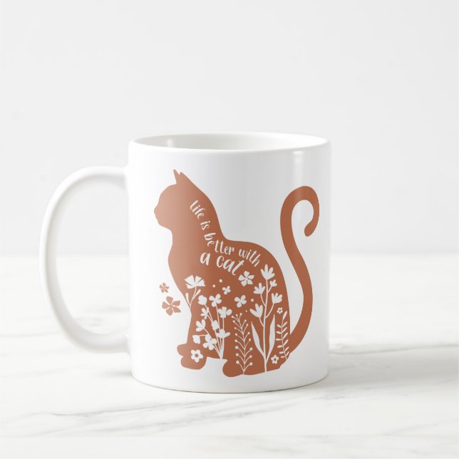 Mit einer Katze ist das Leben besser Kaffeetasse (Links)