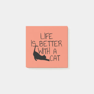 Mit einer Katze ist das Leben besser Post-it Klebezettel