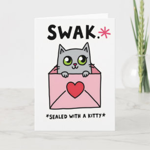 Mit einer Katzen-Liebskarte versiegelt Karte