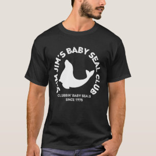 Mit einer Keule schlagen des Baby-Siegels T-Shirt